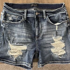 Judy Blue Classic Blue Denim Jean Distressed Shorts